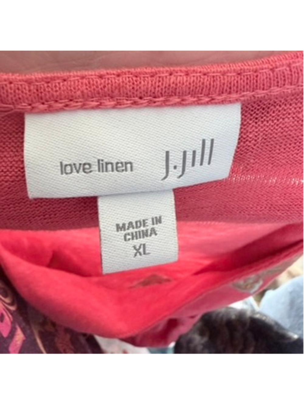 J. Jill Linen Papaya Tunic Top Coral Sleeveless Boho Embroidered Beachy Size XL - Picture 12 of 12